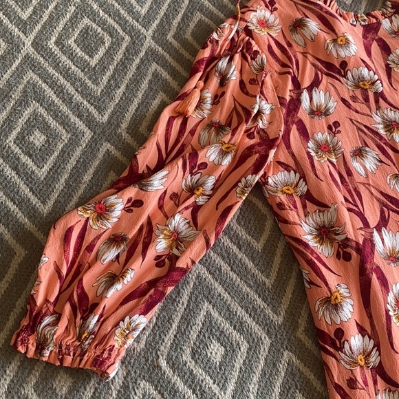 FOREVER 21 Coral Floral Print High Neck Long Sleeve Mini Dress Size Small - Picture 7 of 13